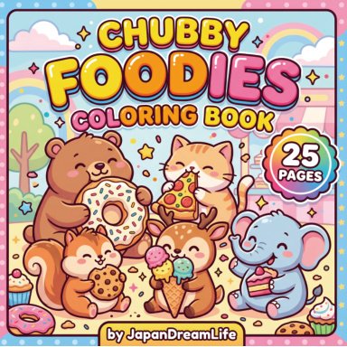 Chubby Foodies Coloring Book: 25 Pages