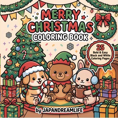 Merry Christmas Coloring Book: 25 Bold & Easy Pages