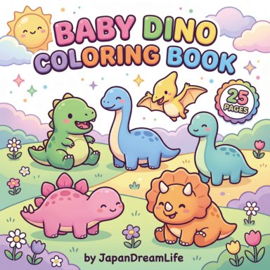 Baby Dino Coloring Book: 25 Cute Dinosaur Pages